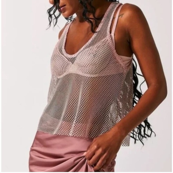 Free People Intimately Filter Finish Cami Crystal Mesh Top - Picture 1 of 5